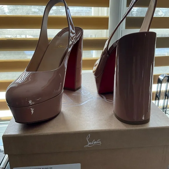 Christian Louboutin Nude Slingback Heels - Picture 7 of 7